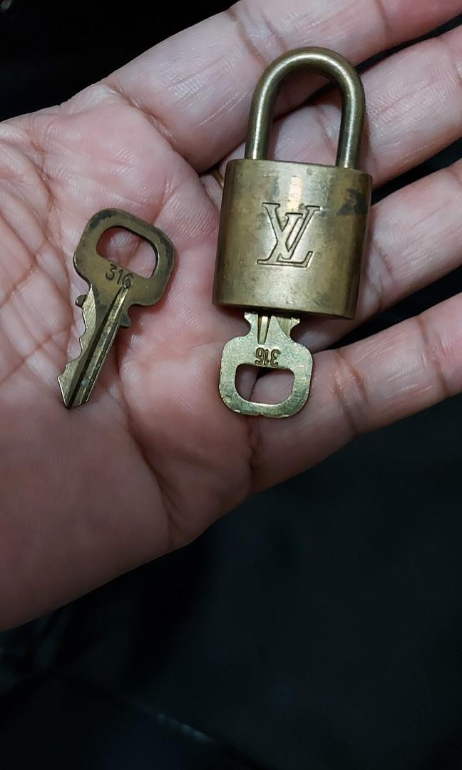 Louis Vuitton Padlock Lock and Key 316 LV Purse Charm Not 