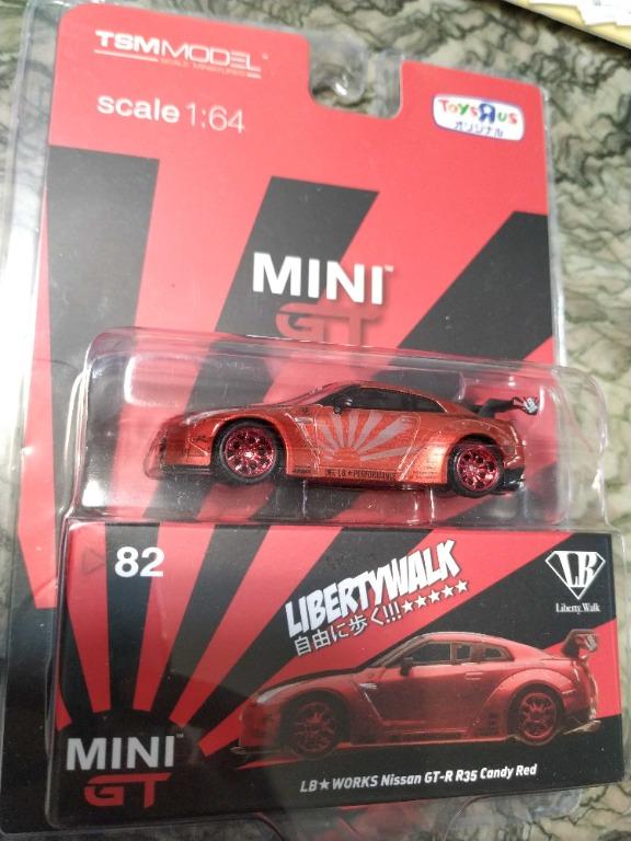 MINI GT 82 LB WORKS Nissan GT-R (R35) Candy Red w/ Carbon Fiber