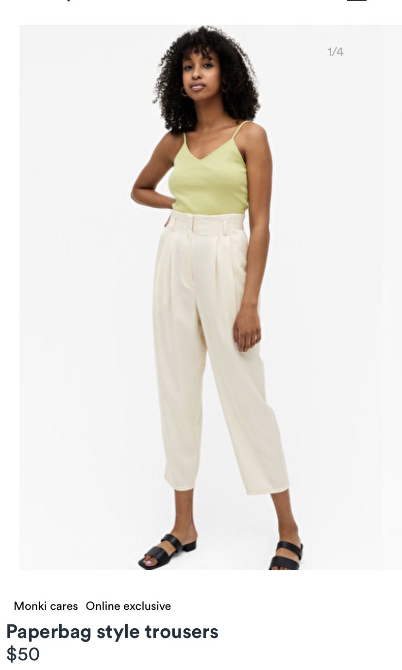 Monki Paperbag style trousers, Women's 