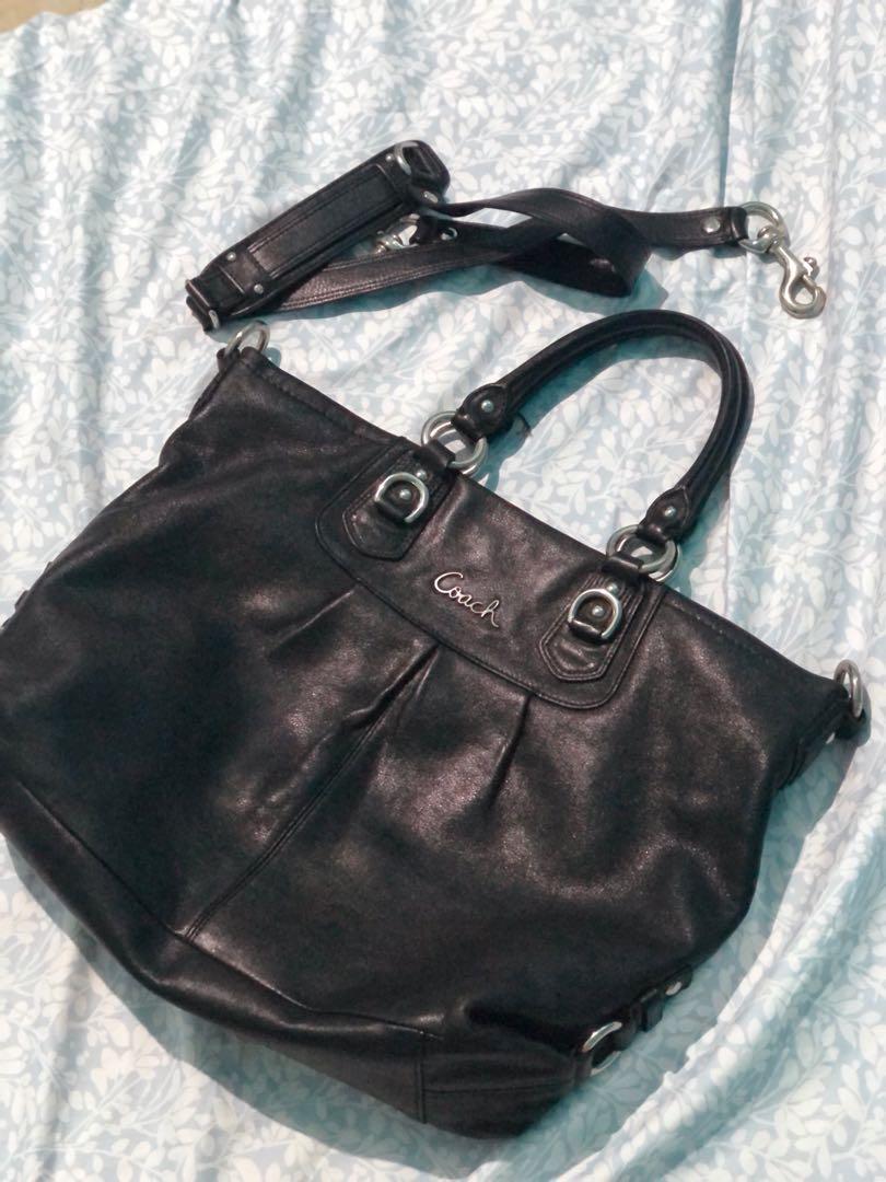 Coach black deals leather handbags