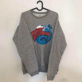 Planet hollywood 古著灰色大學T