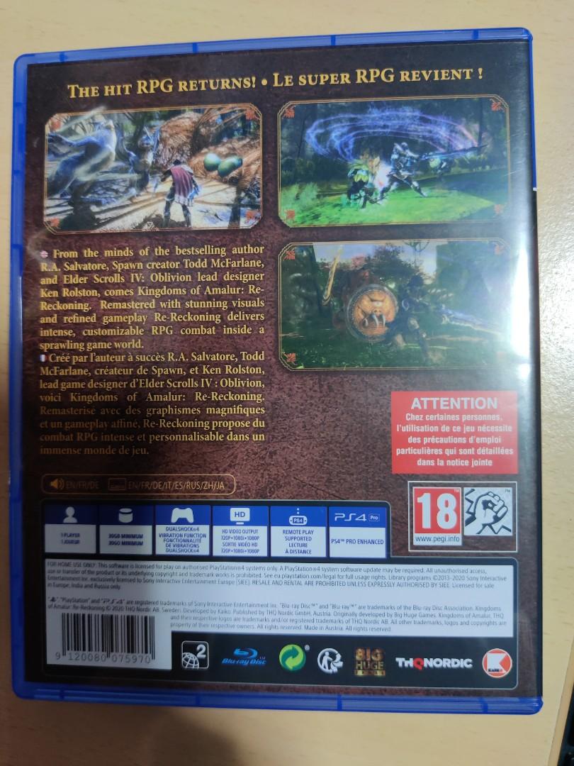 PS4 Kingdoms Of Amalur: Re-Reckoning, Video Gaming, Video Games.