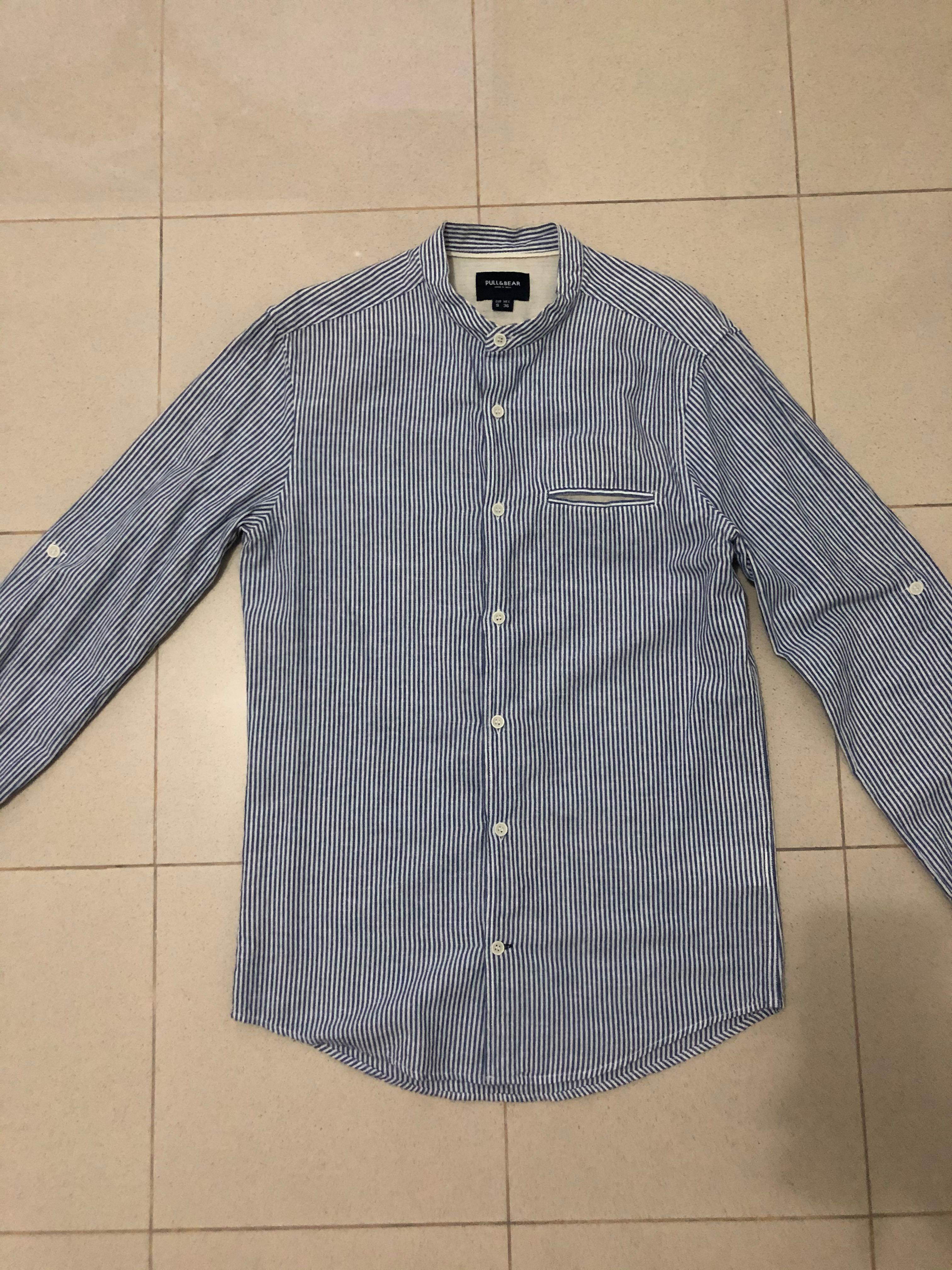 pull and bear grandad collar shirt