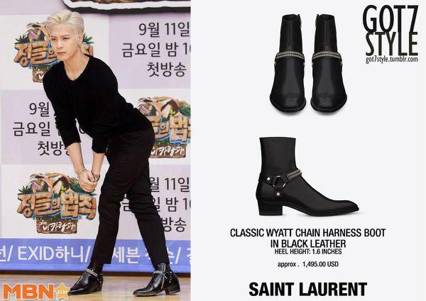 Saint laurent chain wyatt boots 43, 男裝, 鞋, 西裝鞋- Carousell