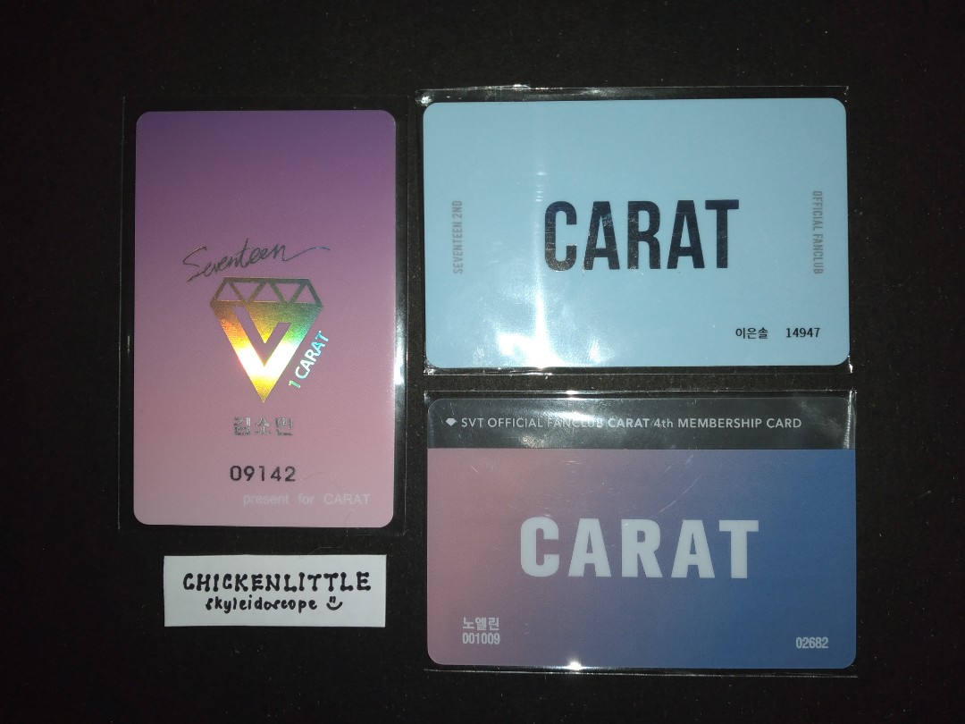 SEVENTEEN Carat Kit Membership Cards, Hobbies & Toys, Memorabilia