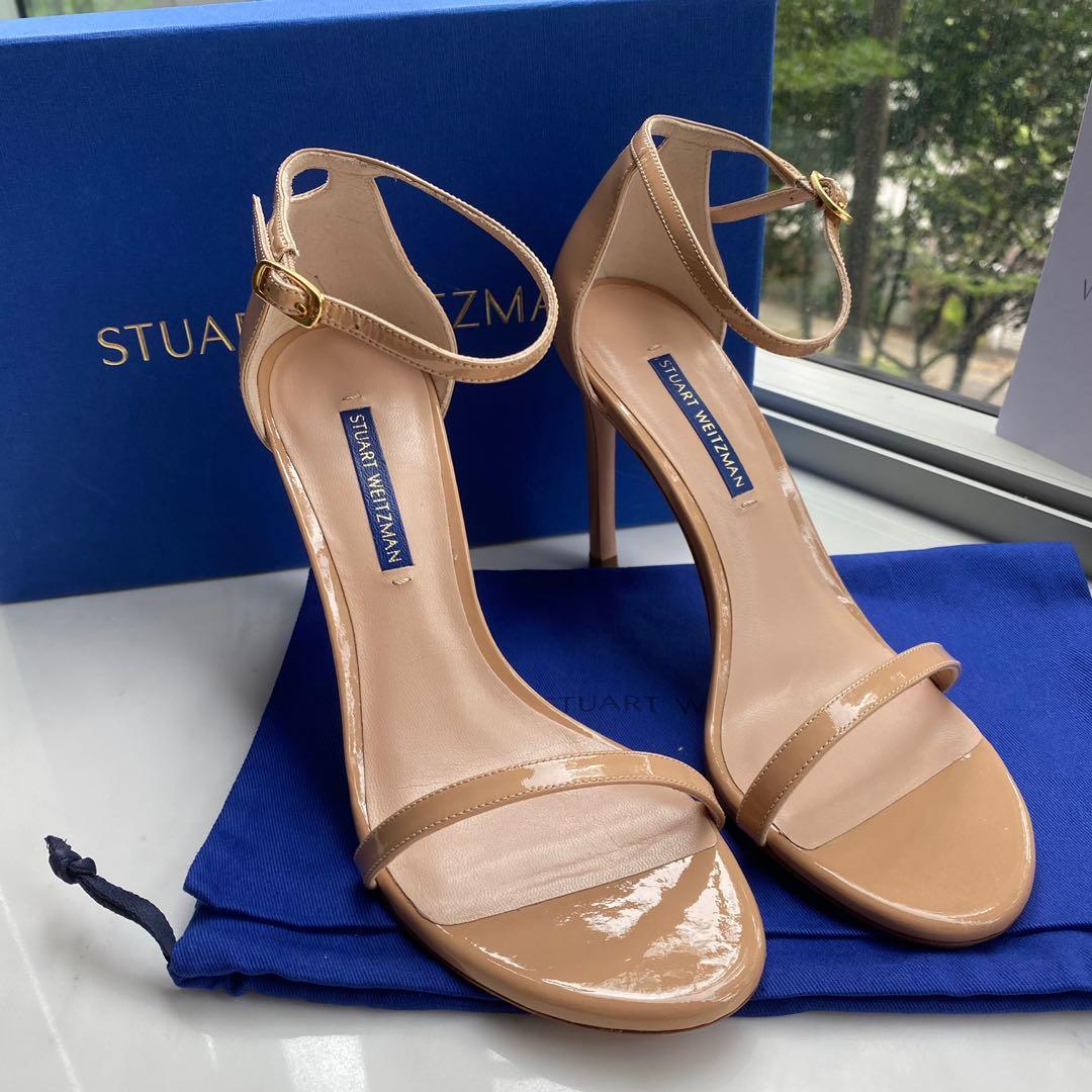 Stuart Weitzman Nudistsong Patent Leather Sandals Women s Fashion
