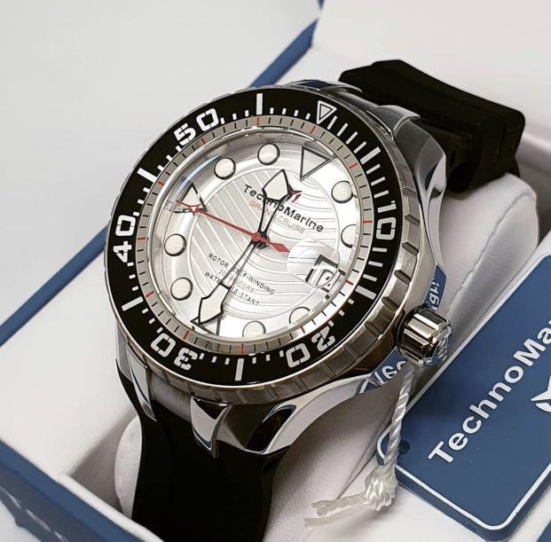 Technomarine Grand Cruise(Automatic) TM 118080 (Category: Men's Watches) located in Malabon City. Submitted by hyruwatchesandaccessories (Listing ID 1064221092, Image 2). Description: Technomarine Grand Cruise(Automatic) TM 118080 ❤️Php 8490 + sf Movement Components: Japan Caliber: NH35 Case and Dial Case size: 48mm Case material: Stainless Steel Crown: Push Dial material: Metal Water resistance: 200M Band Material: Silicone Tone: Blue Length: 20