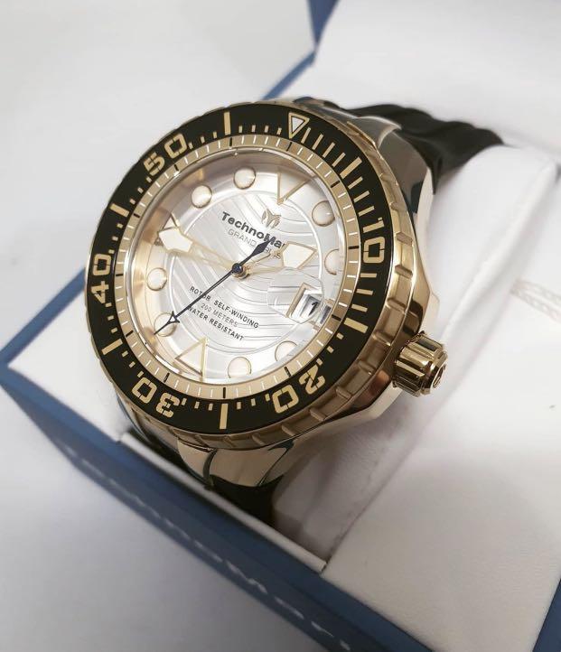 Technomarine Grand Cruise(Automatic) TM 118089 (Category: Men's Watches) located in Malabon City. Submitted by hyruwatchesandaccessories (Listing ID 1064246033, Image 2). Description: Technomarine Grand Cruise(Automatic) TM 118089 ❤️Php 8490 + sf Movement Components: Japan Caliber: NH35 Case and Dial Case size: 48mm Case material: Stainless Steel Crown: Push Dial material: Metal Water resistance: 200M Band Material: Silicone Tone: Black Length: 2