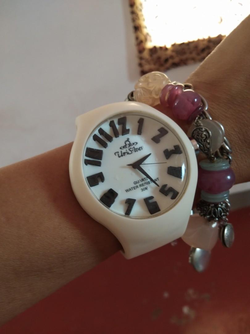 Unisilver white watch preloved Women s Fashion Watches