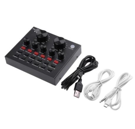 V8 Sound Card (Category: Soundbars, Speakers & Amplifiers) located in Manila. Submitted by sdfsolutions (Listing ID 1064373098, Image 1). Description: Feature: 1. 12 kinds of electric sound, 8 kinds of sound effects, 6 kinds of effect modes. 2. Reverberation size adjustment, microphone volume adjustment, high bass adjustment, recording volume control, music volume control, monitoring volume control (earphone function). 3. Support mobile phone com