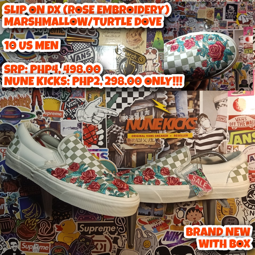 Vans rose hot sale embroidery slip-on dx