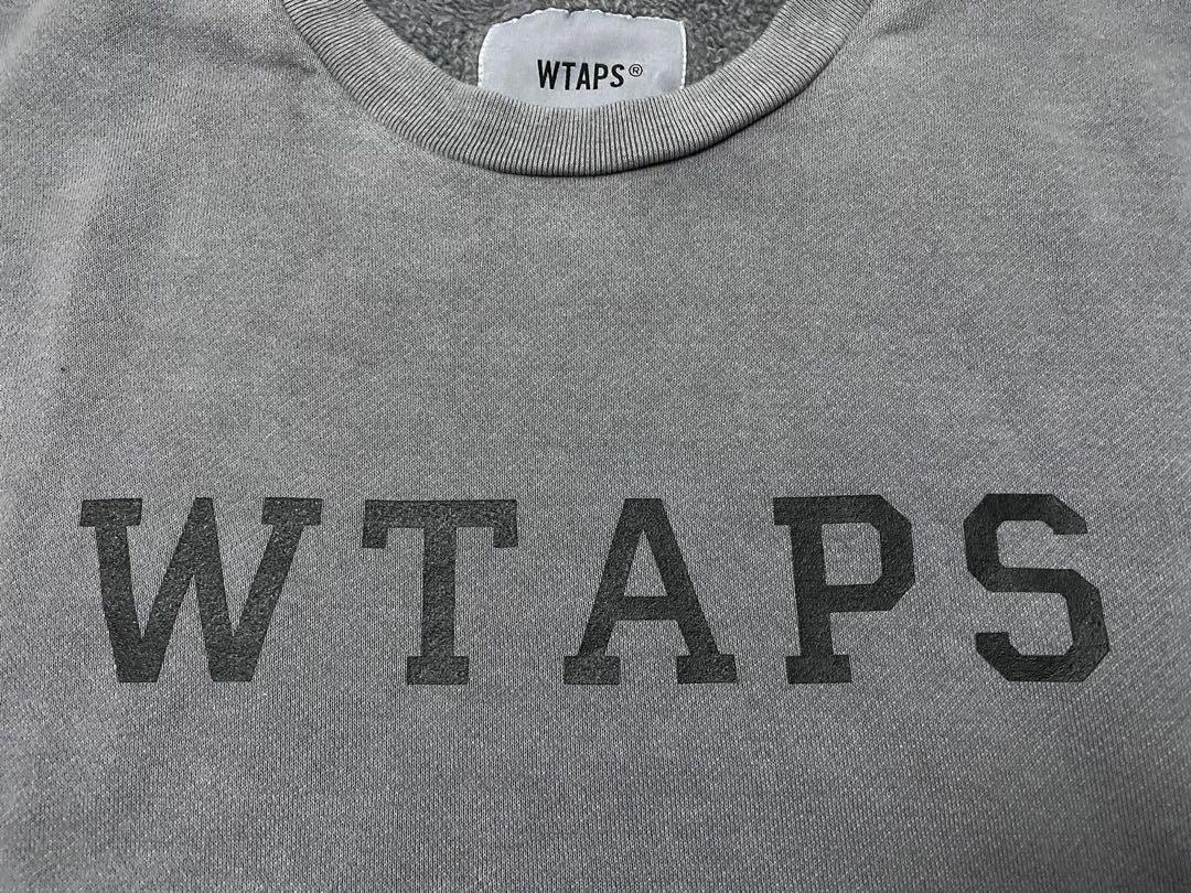 WTAPS College Crewneck Sweatshirt Washed Design Grey M Sweater, 男 