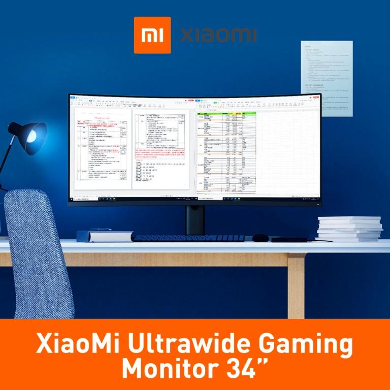 Xiaomi Mi Surface Curved Gaming Ultrawide Monitor 34 Inch 2k 144Hz High ...