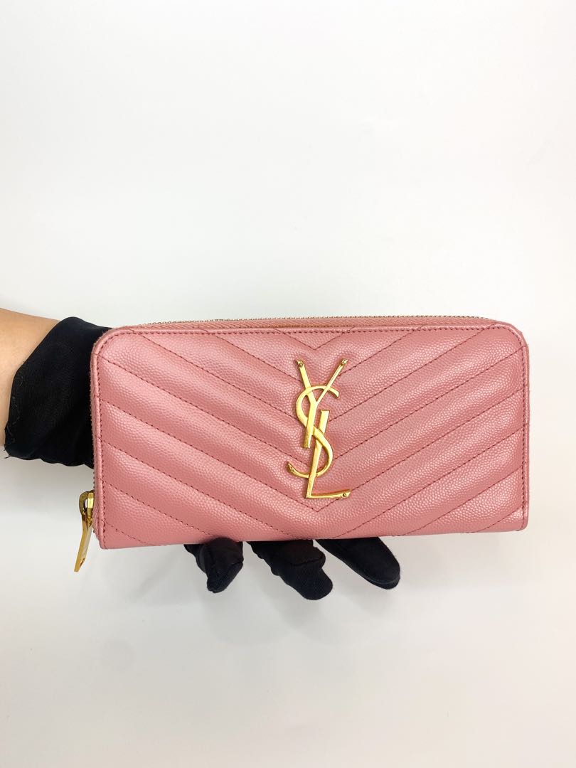 ysl pink wallet