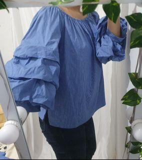 ZARA Sabrina Puff Sleeve Blue