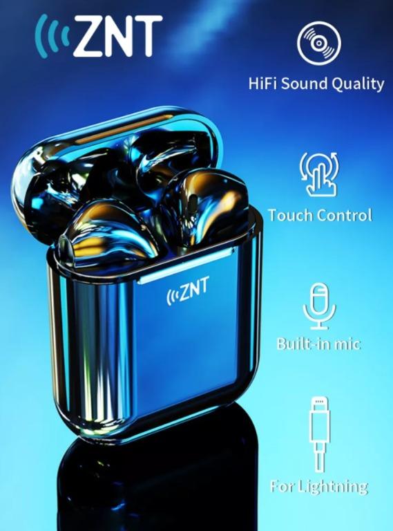 ZNT FreeBuds II Wireless Earphone Bluetooth 5.0 Earphones Half in Ear Mono Stereo TWS Wireless Earphones Headphones Hi Fi Sound Built in Mic