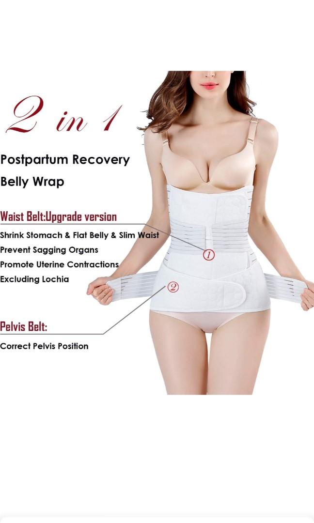 2 in 1 Postpartum Girdle Belly Band Support Recovery Belt Body Shaper  Shapewear,White One Size, Women's Fashion, New Undergarments & Loungewear  on Carousell
