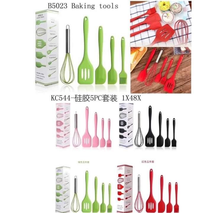 5 pcs. Set Kitchen Baking Tools (Category: Bakeware) located in Manila. Submitted by acinad_ (Listing ID 1064491757, Image 1). Description: 5 pcs. Set Kitchen Baking Tools For shipping: - Grab Delivery - LalaMove - Angkas Message for inquiries!.
