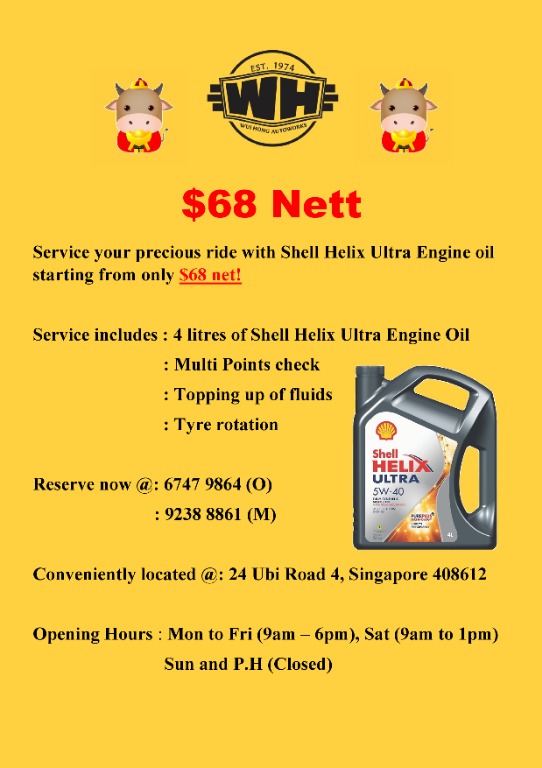 $68 Car Servicing Shell Helix Ultra 5W-30 and 5W-40!, Car Accessories ...