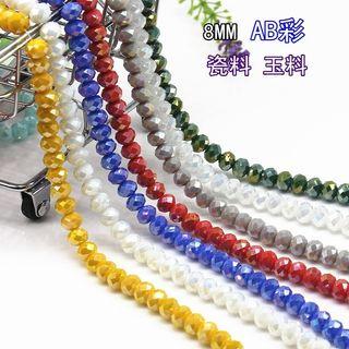 (New stock) 68 pcs 8mm AB Matt Rondelle Faceted Crystal Glass Beads