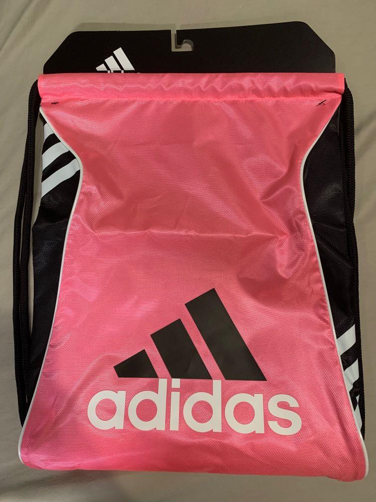 Pink adidas drawstring bag best sale