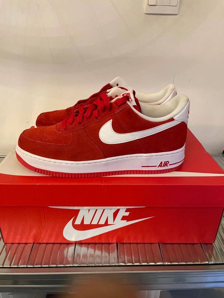 Red suede cheap air force