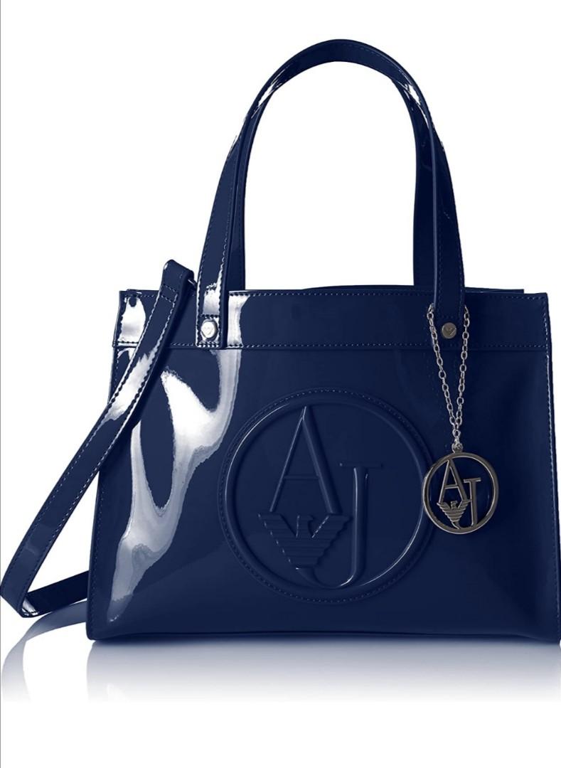 Armani Jeans - Brown Patent Tote Bag | www.luxurybags.eu