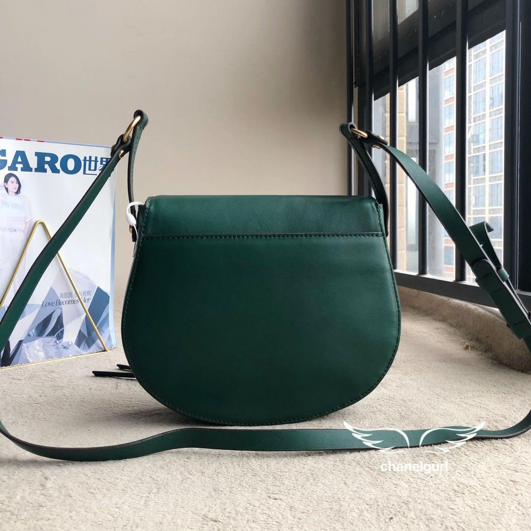 Authentic Tory Burch Miller Saddle Bag Green