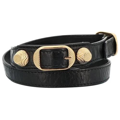 Balenciaga Black Leather Gold Bracelet Luxury Accessories On Carousell