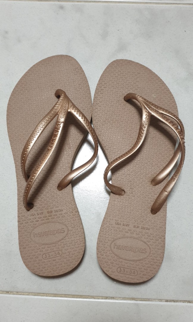 havaianas slippers rose gold