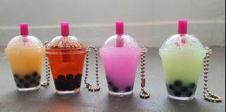 Bubble Tea Keychain - with liquid and 'bouncing bubbles'