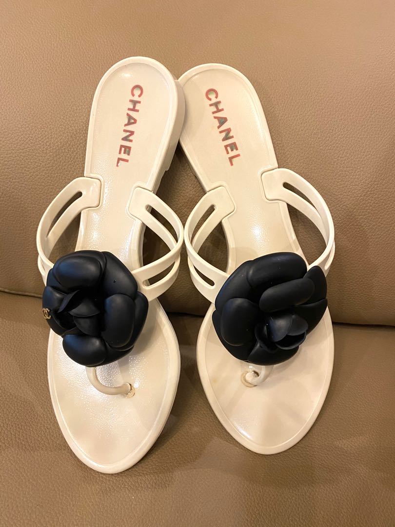 Chanel plastic sale slippers