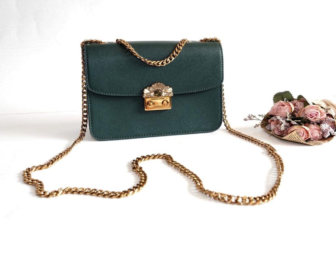 Charles Keith Embellished Push lock Clutch