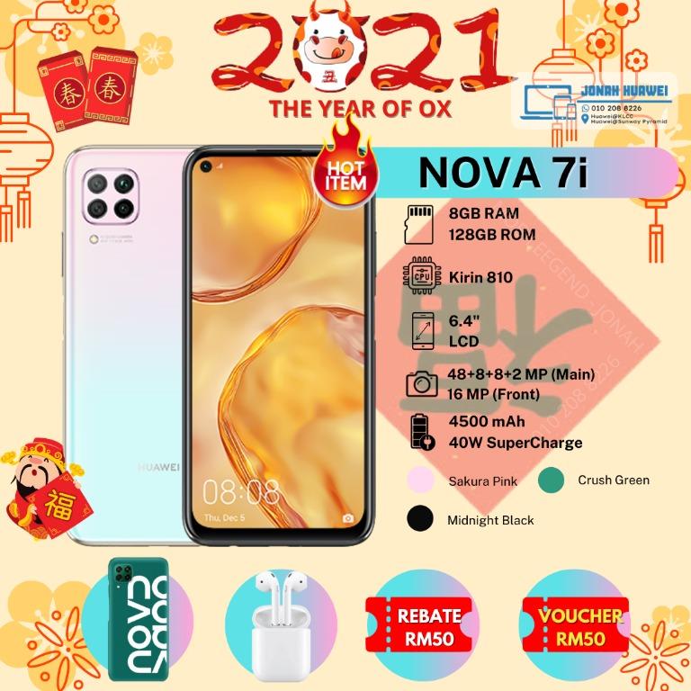 Cny Promo Huawei Nova 7i 8gb 128gb Free Gifts Original Huawei My Warranty Mobile Phones Tablets Android Phones Others On Carousell
