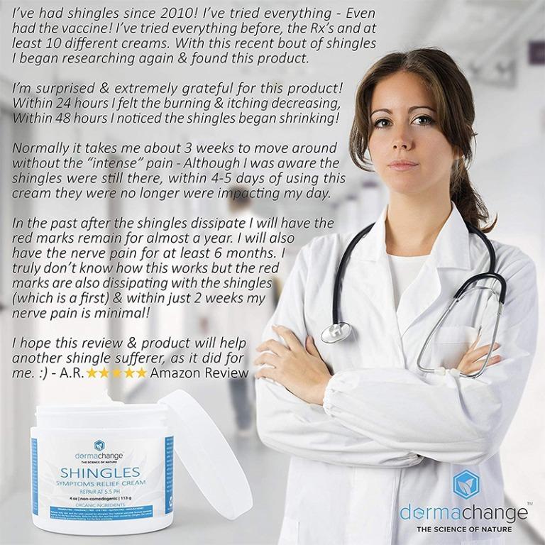 Dermachange Shingles Symptoms Relief Cream 4oz 113g, Beauty & Personal