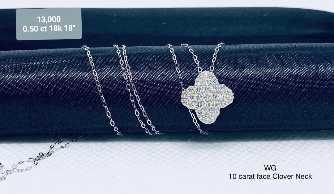 Diamond Clover Lv necklace, Women's Fashion, Jewelry & Organizers