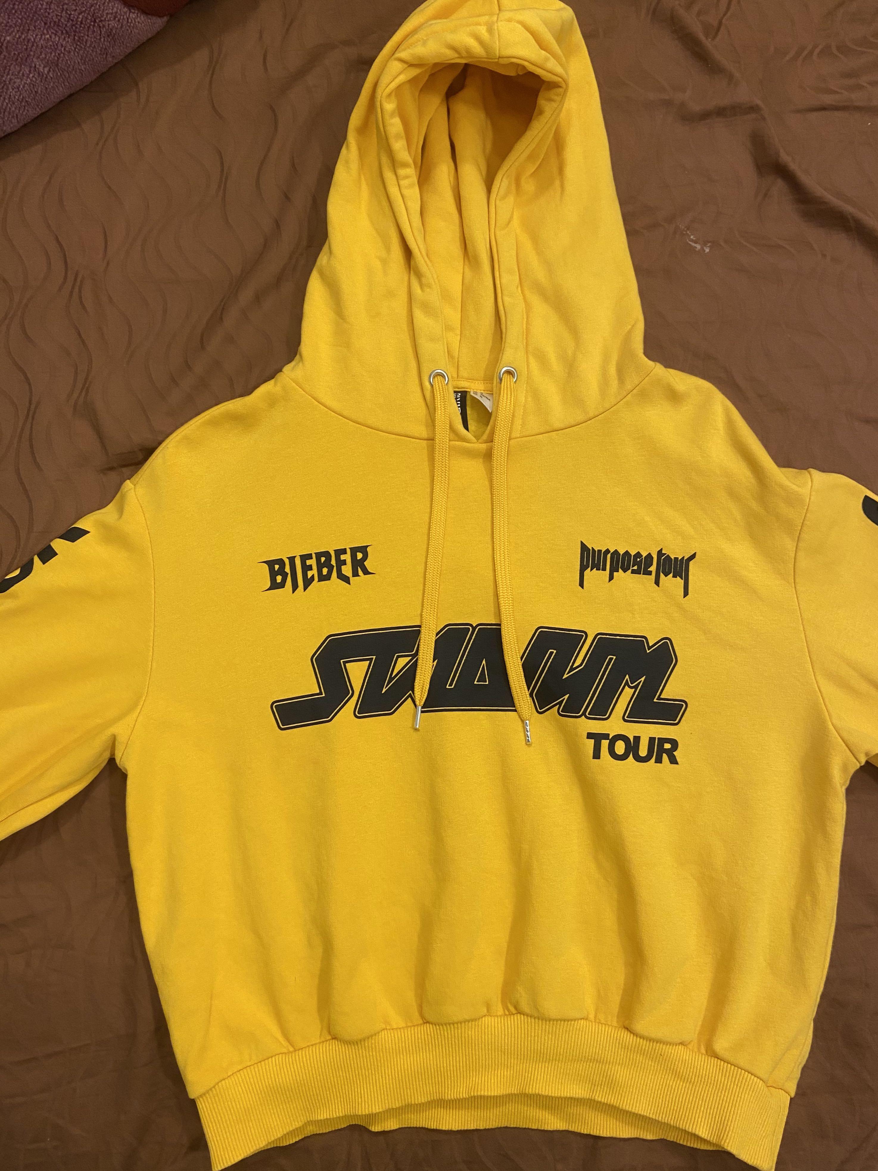 H M Yellow Purpose Tour Justin Bieber Hoodie Women s Fashion
