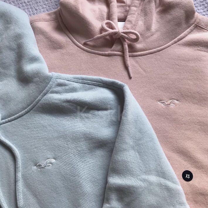 Baby pink hollister hoodie clearance