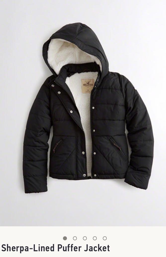 hollister sherpa puffer jacket