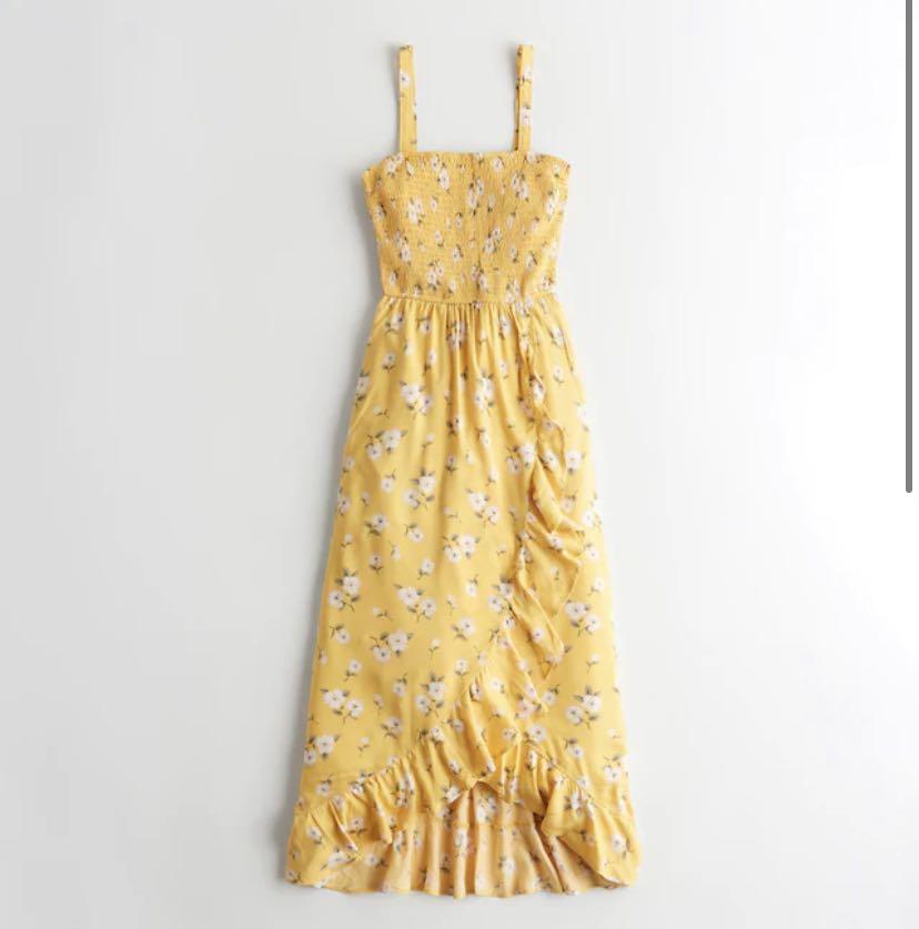 Hollister Yellow Floral Dress, Women's 