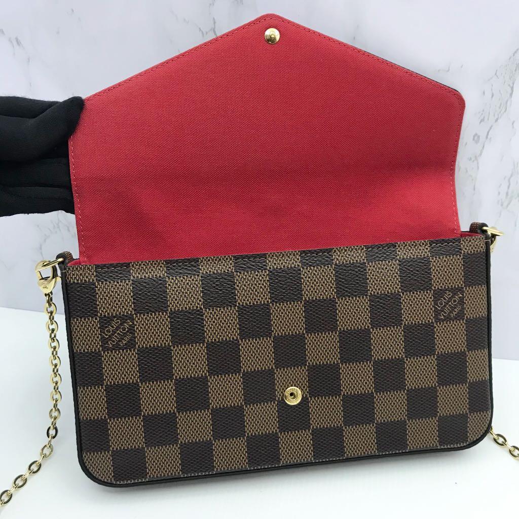 LOUIS VUITTON N63032 DAMIER FÉLICIE POCHETTE 217014885 %, Women's Fashion,  Bags & Wallets, Purses & Pouches on Carousell