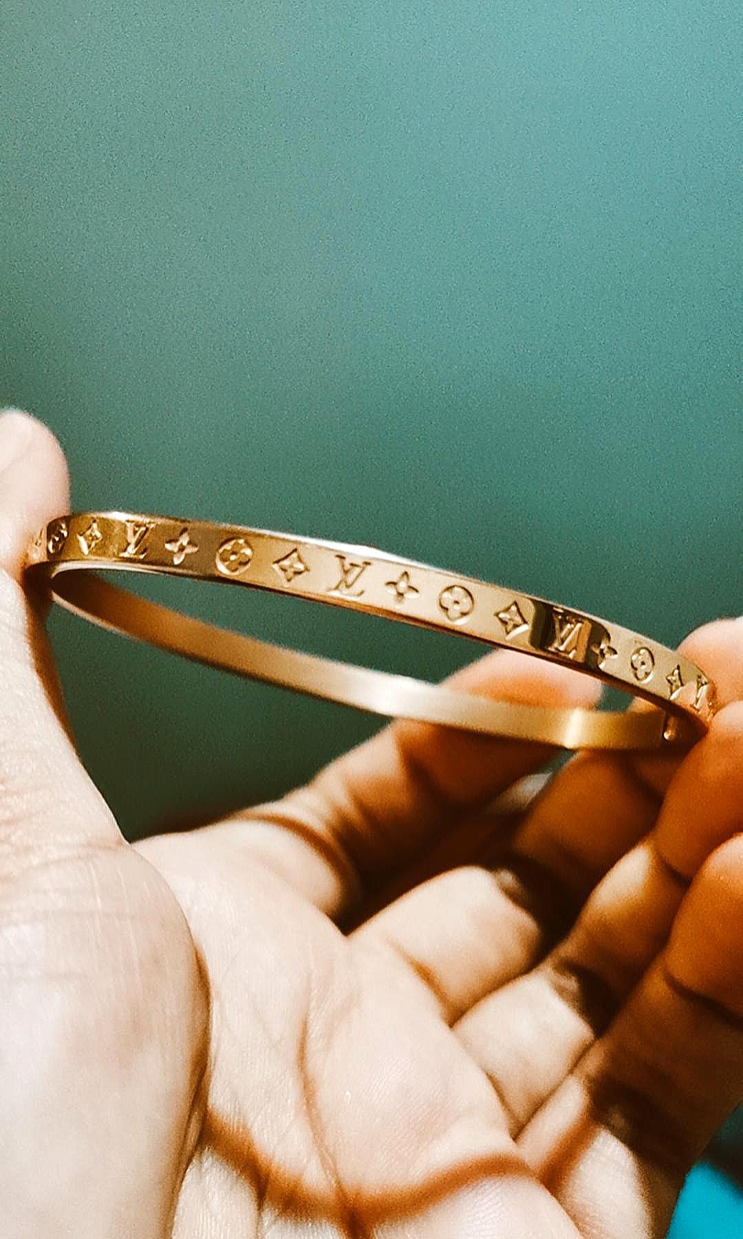 Louis Vuitton Nanogram Cuff Two Tone Bracelet