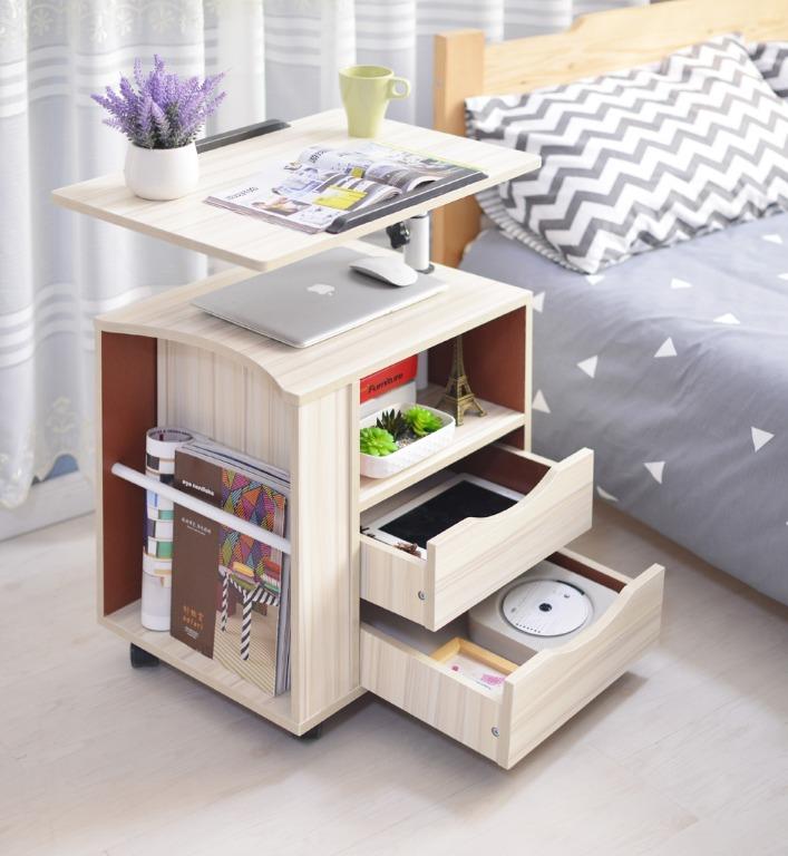 Modern Multifunctional Swivel Movable Bedside Table Laptop Table