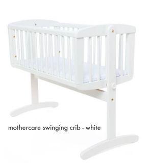 Mothercare white shop swinging crib