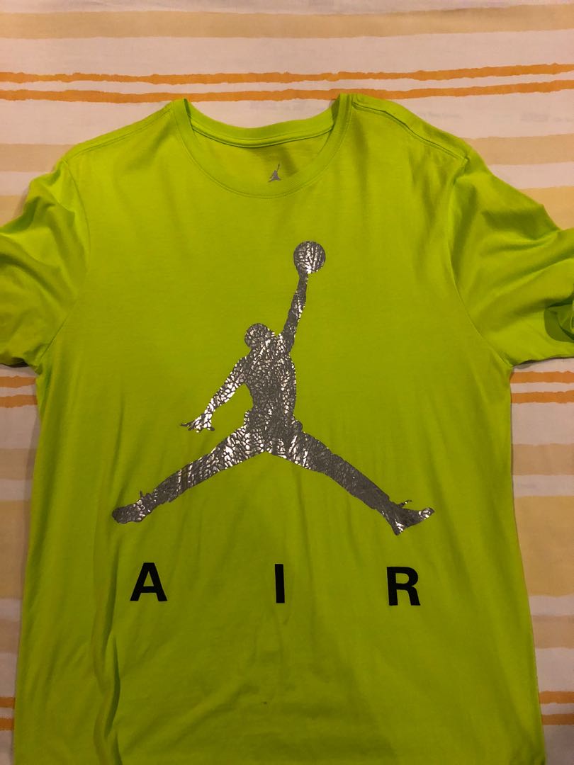 Neon green jordan shirt new arrivals