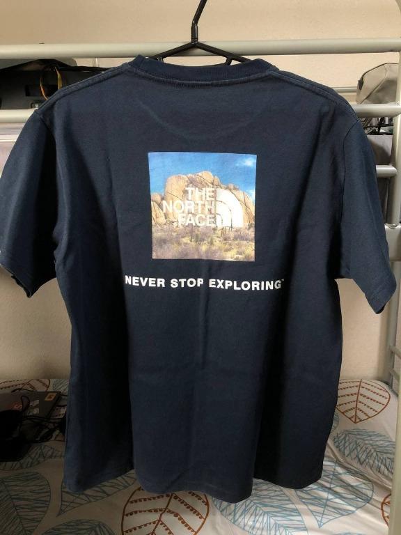 North face never stop exploring hot sale shirt