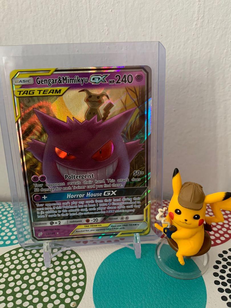 Pokemon TCG Gengar and Mimikyu Tag Team GX for sale!!!, Hobbies & Toys