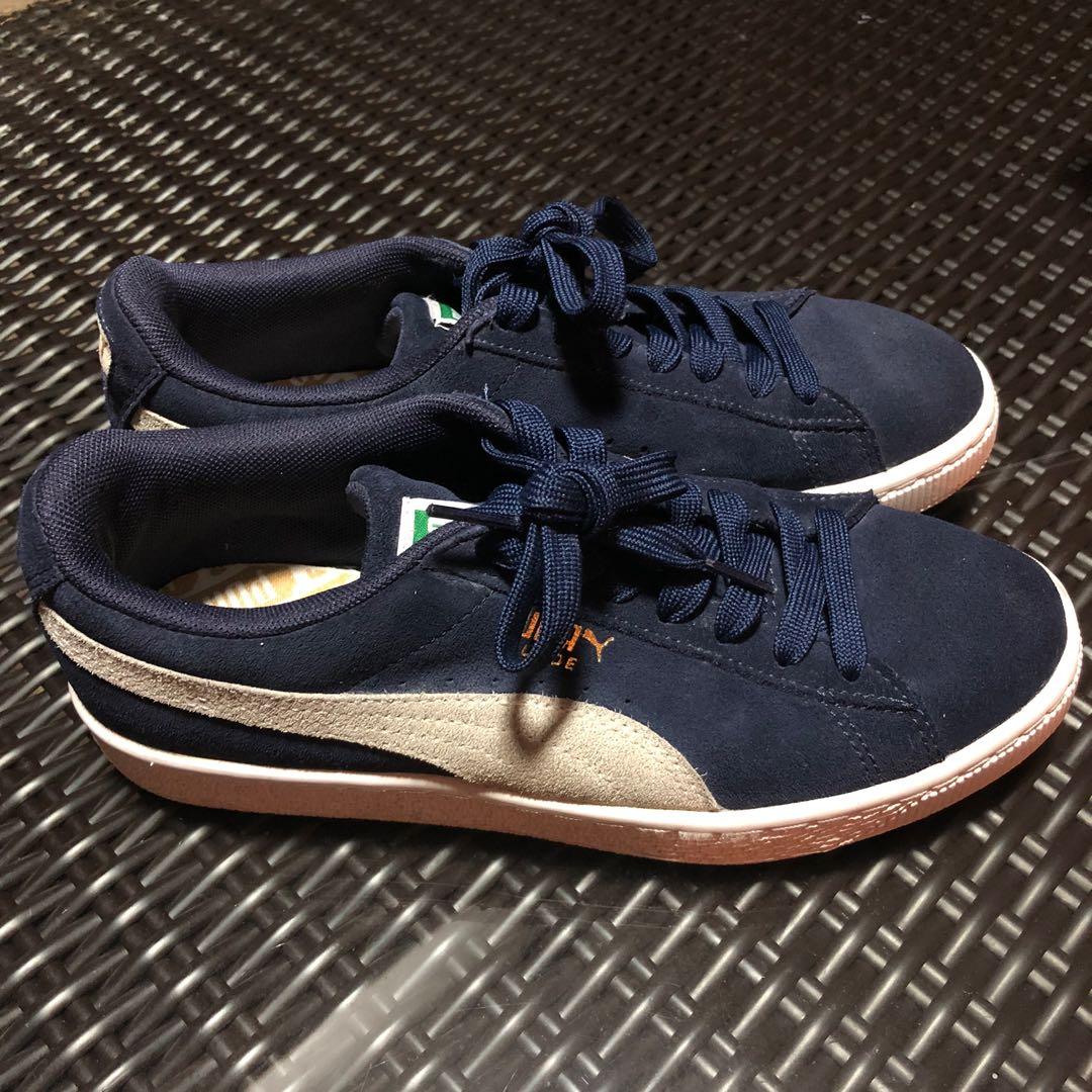 Puma navy suede classic trainers on sale