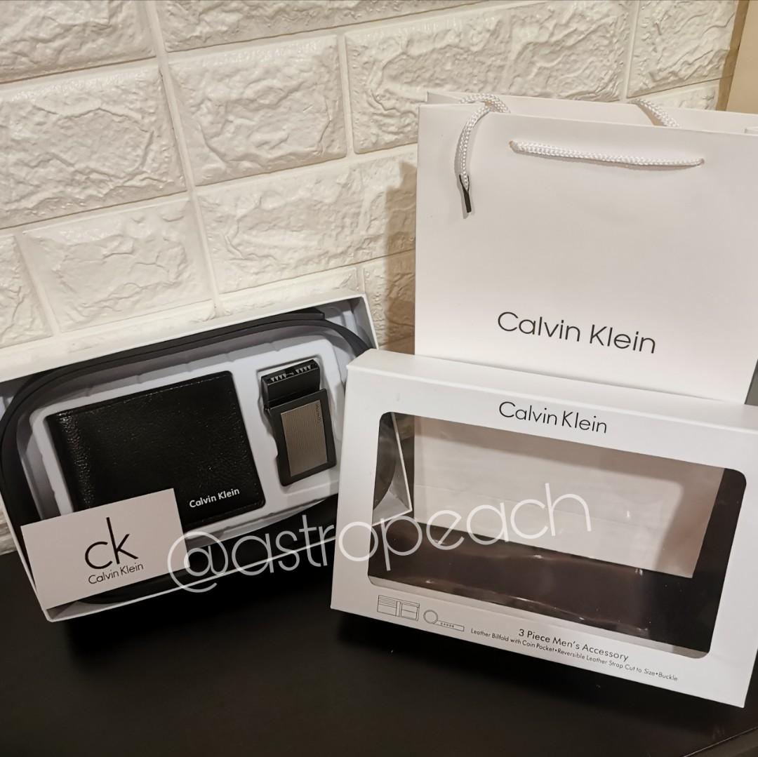 Calvin klein leather belt & wallet set top
