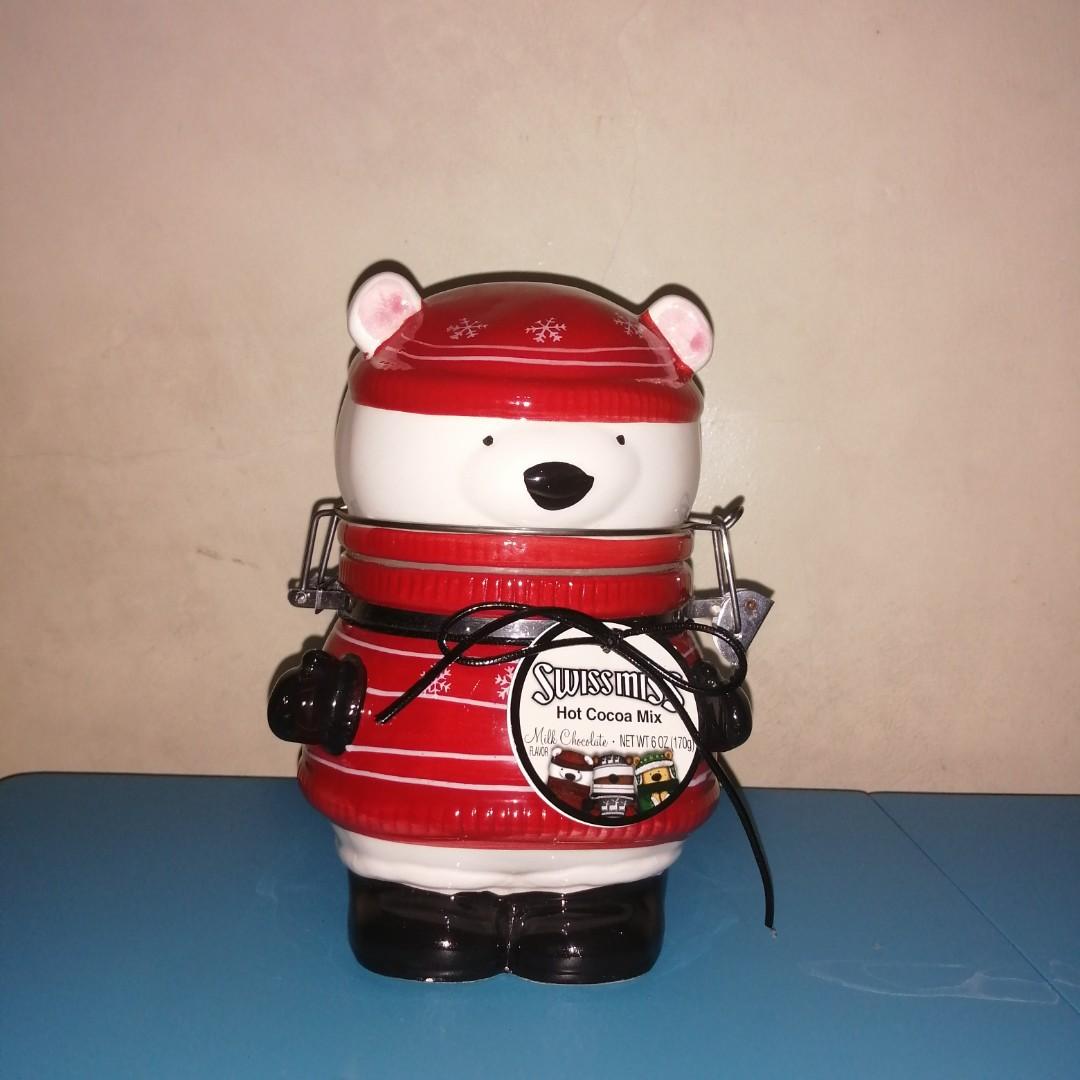 RED SWEATER BEAR SWISS MISS CERAMIC JAR (Category: Local Eats) located in Antipolo. Submitted by leighsquared (Listing ID 1064439038, Image 1). Description: Please read: VARIATIONS 🔹Red Sweater Bear 🔹Green Sweater Bear 🔹Grey Sweater Bear SELLER'S NOTES: 🔹For the other variations, please check my profile. :).